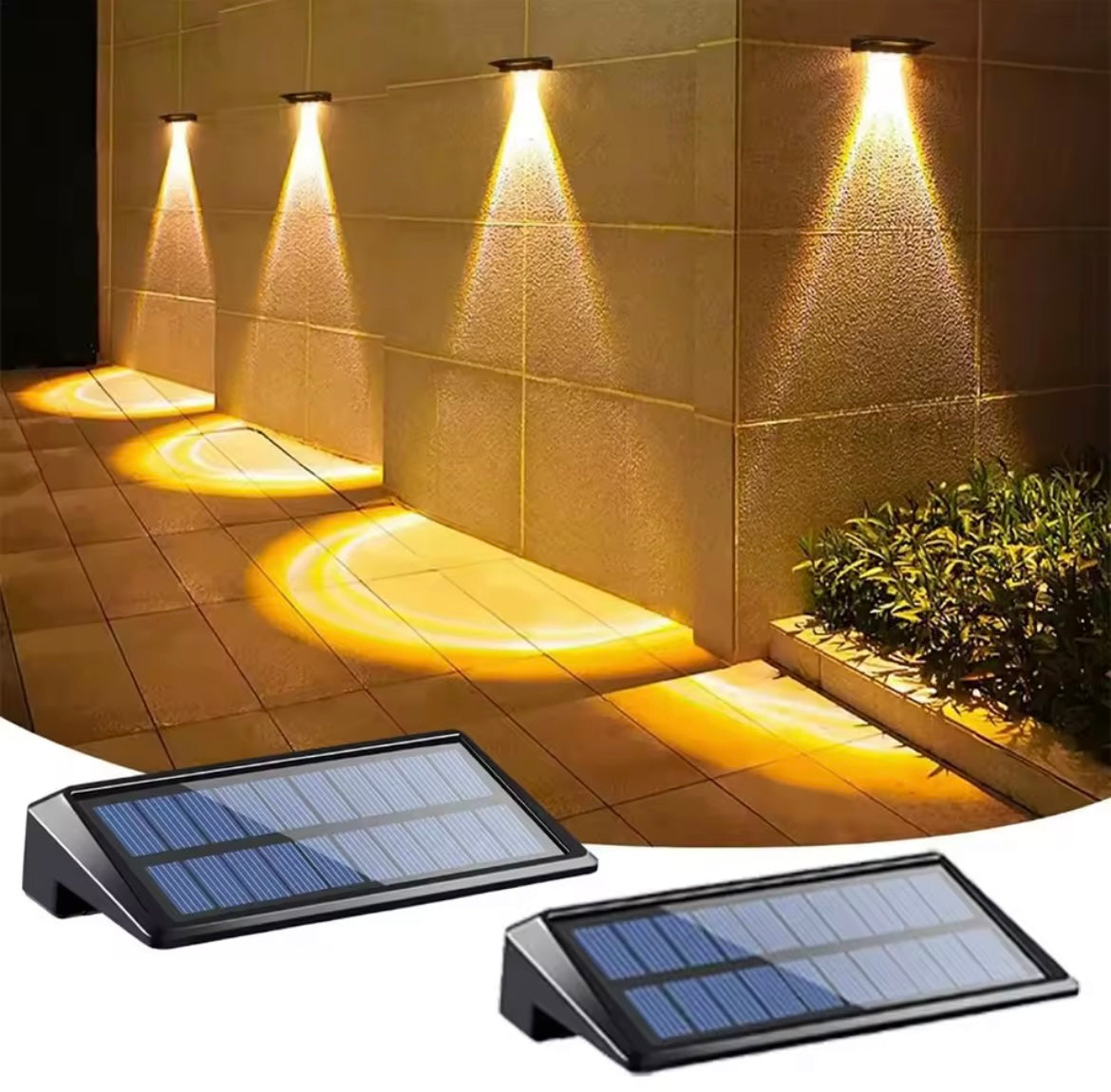 2 pack LED wall solar lights