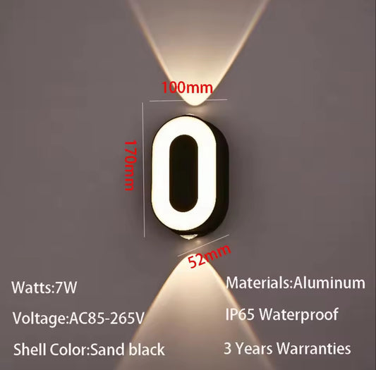 Outdoor wall number light