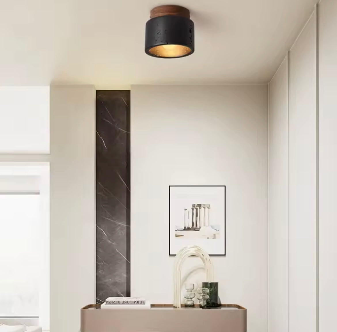 Stone ceiling light